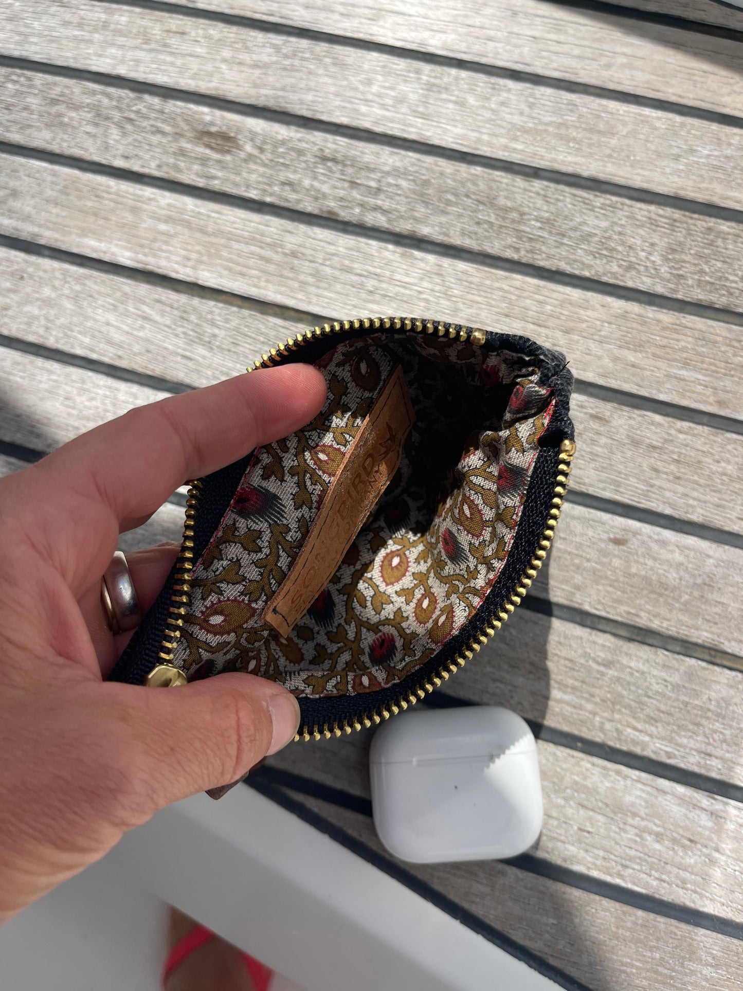 Black denim pouch