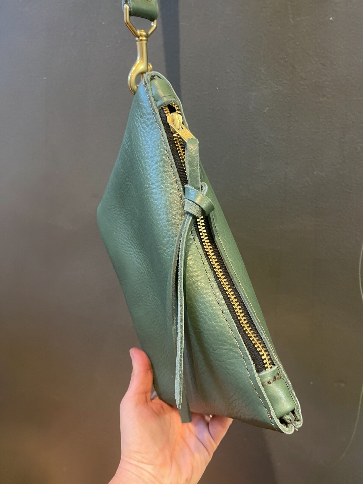 Green Leather Pouch