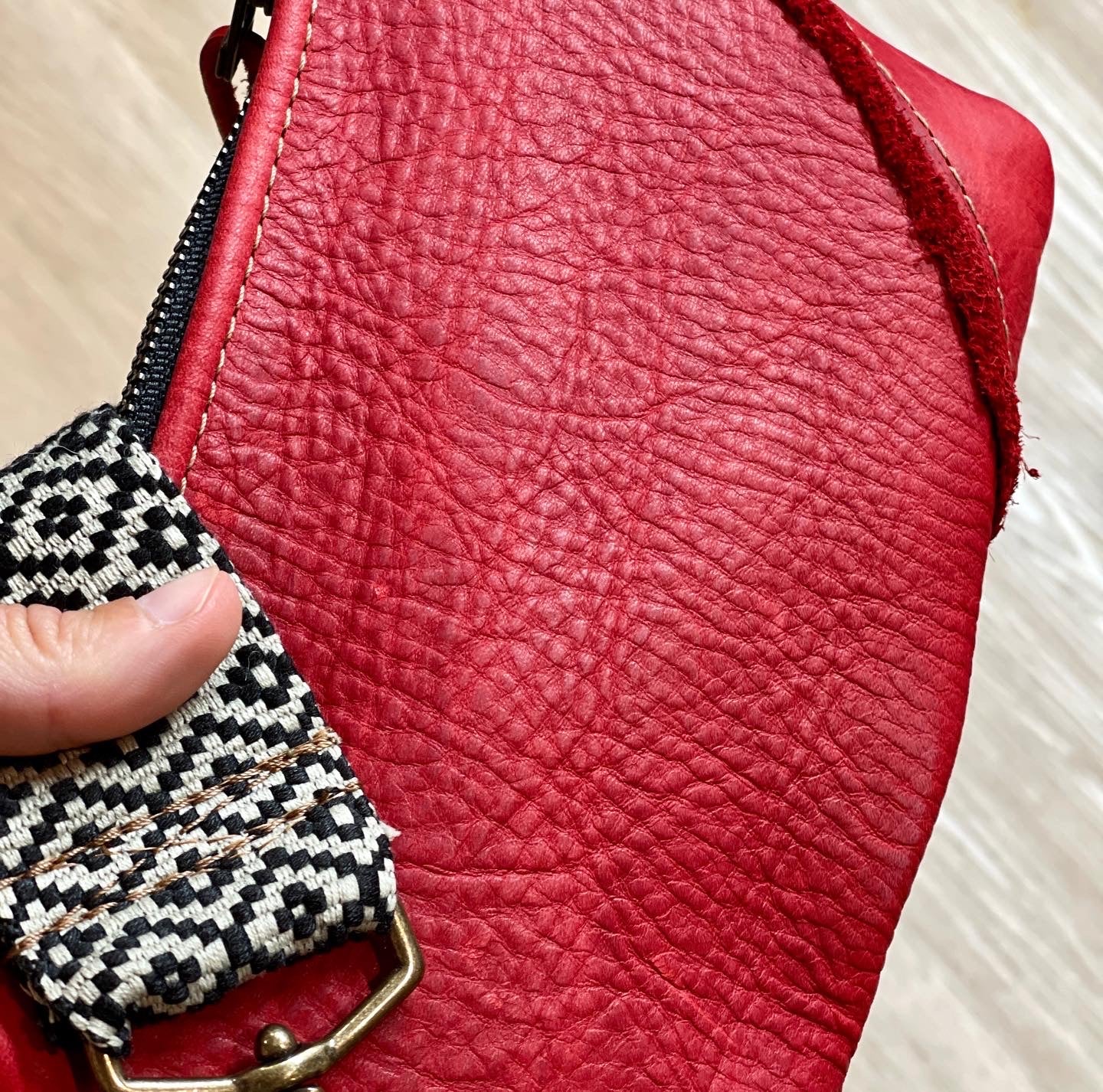 Luxe Red Leather Sling Bag