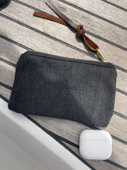 Black denim pouch