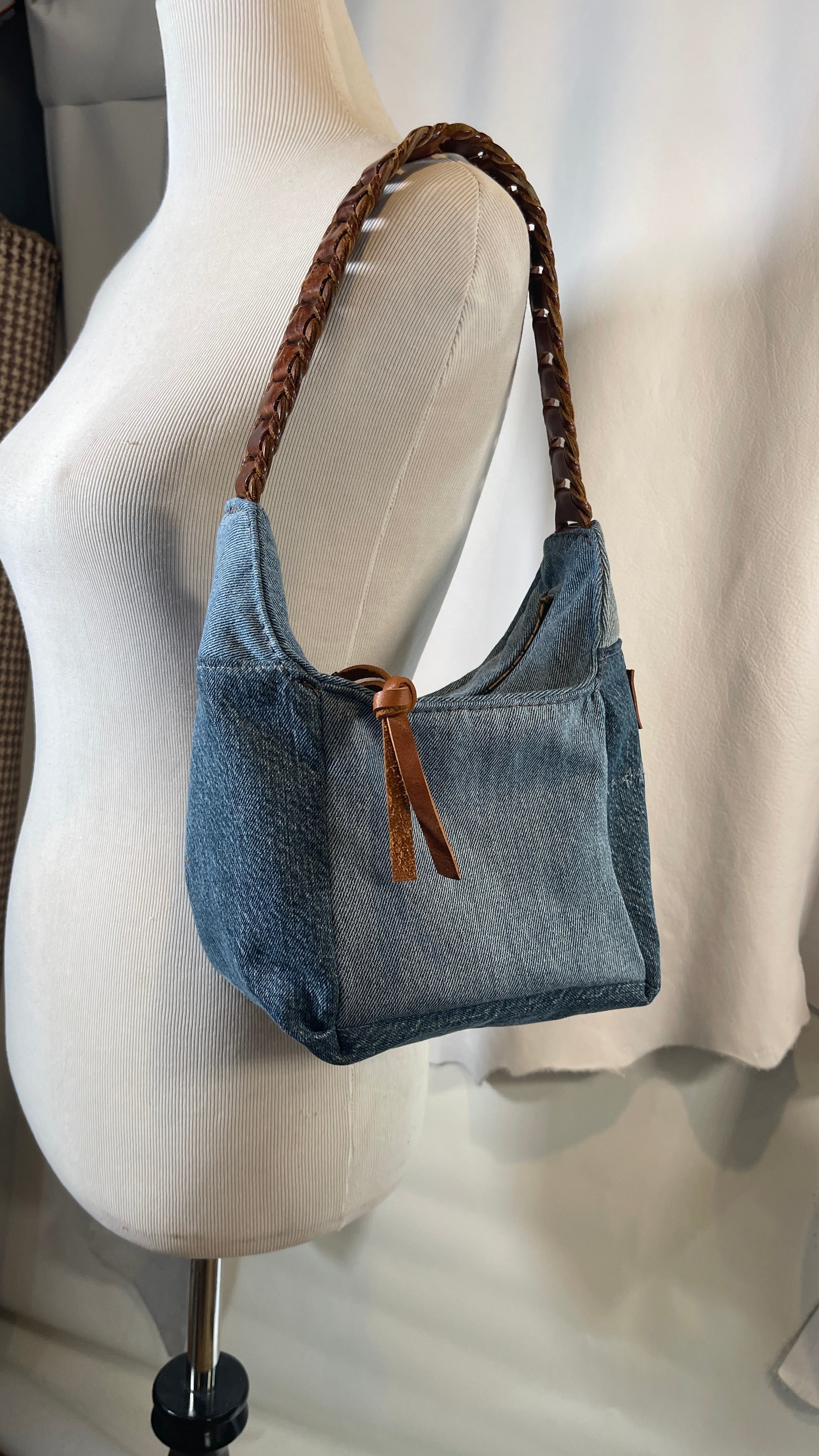 Denim Bucket Shoulder Bag