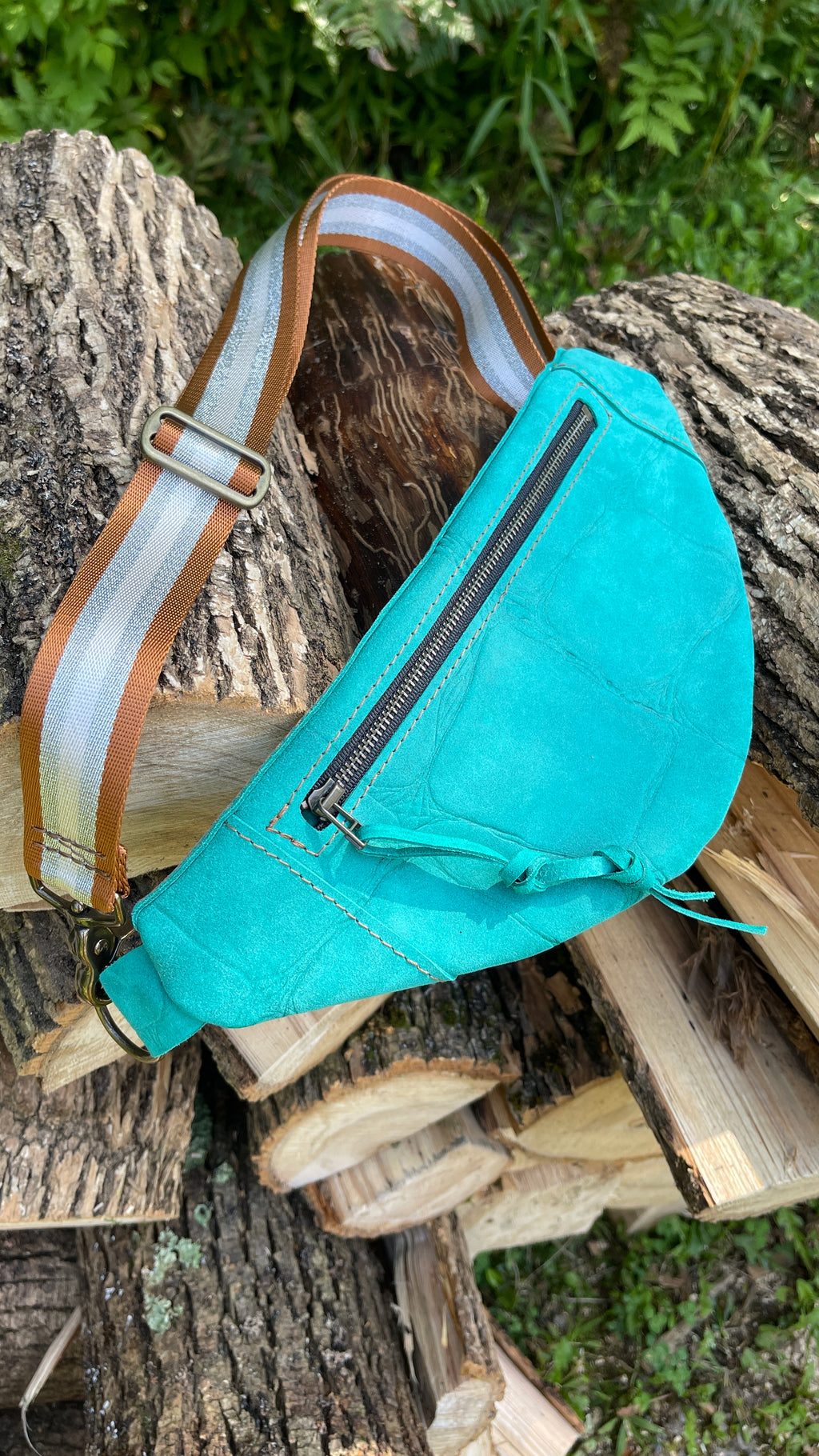 Turquoise Leather Sling
