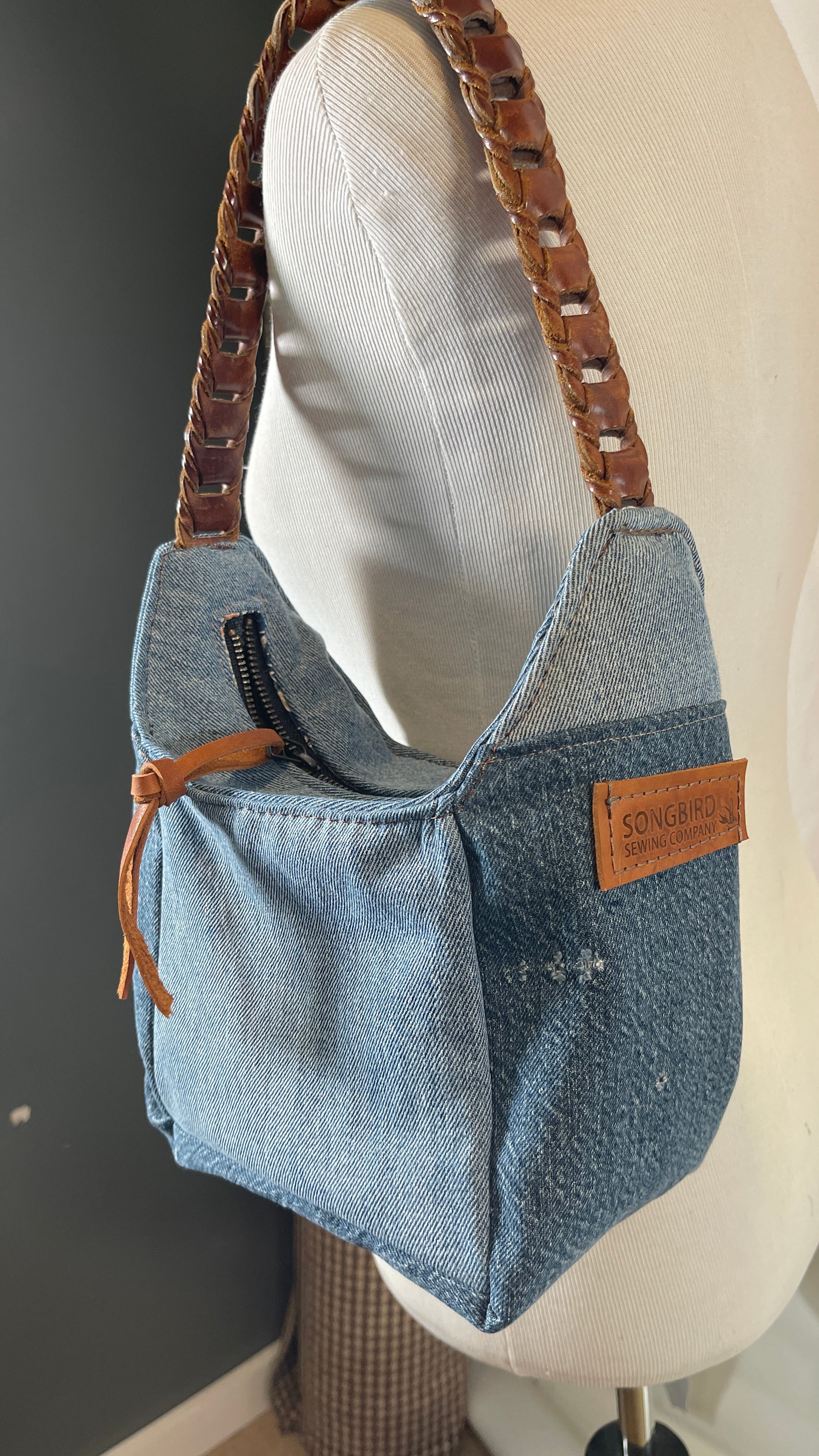 Denim Bucket Shoulder Bag