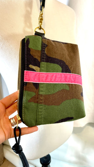 Upcycled Camo Wristlet