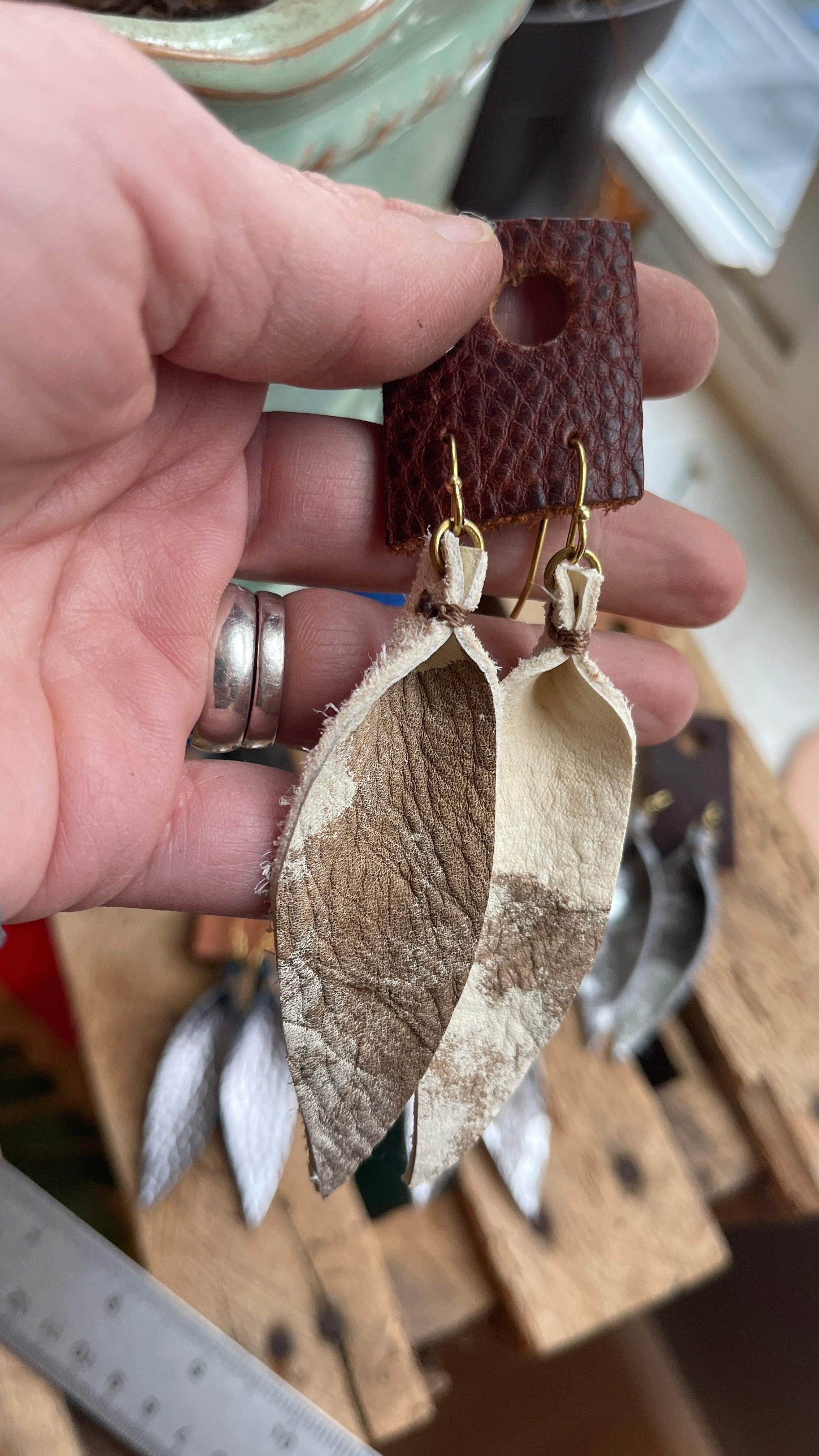 Small Batch Leather Earrings No.1