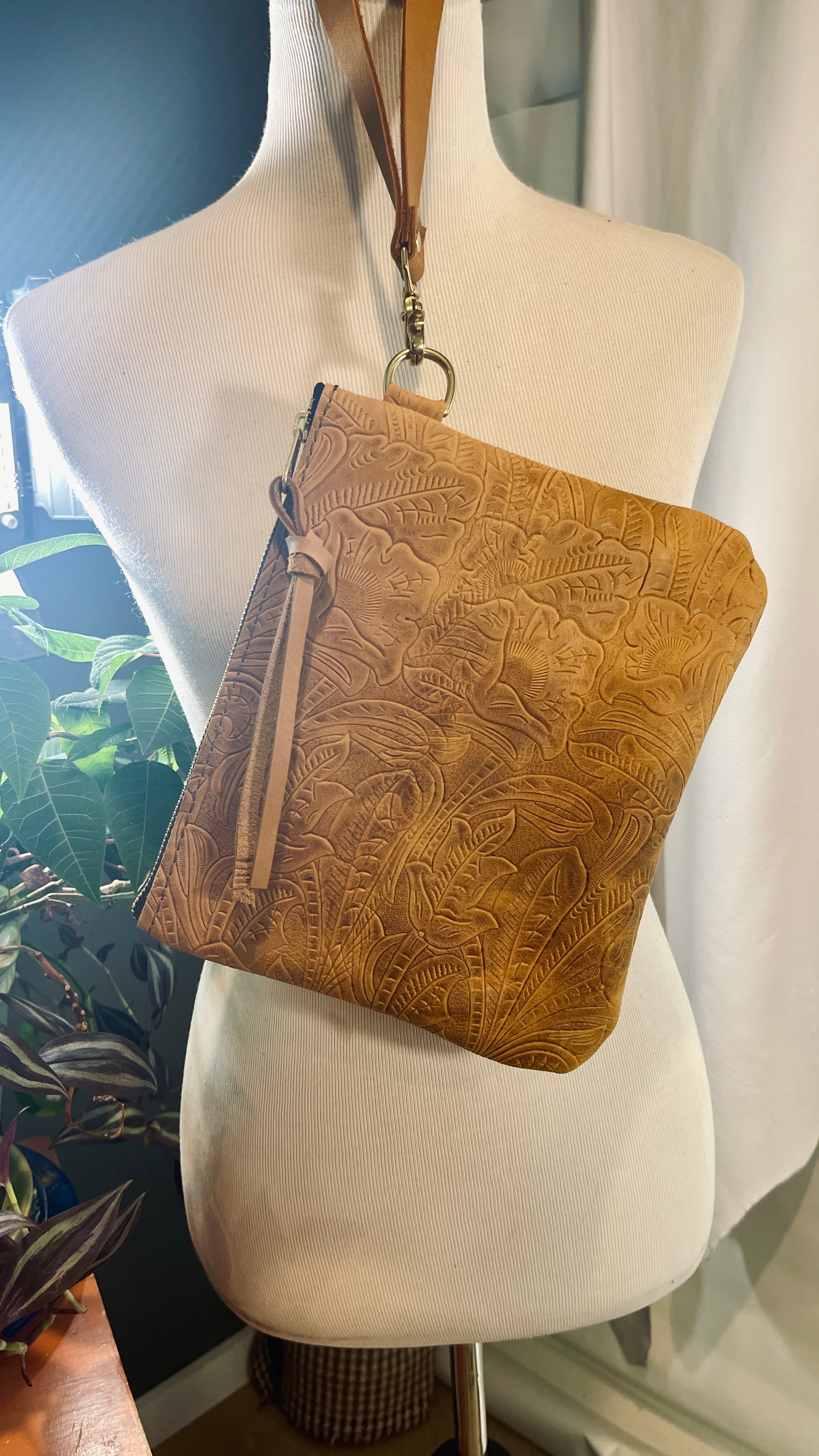 Large Tooled Wristlet