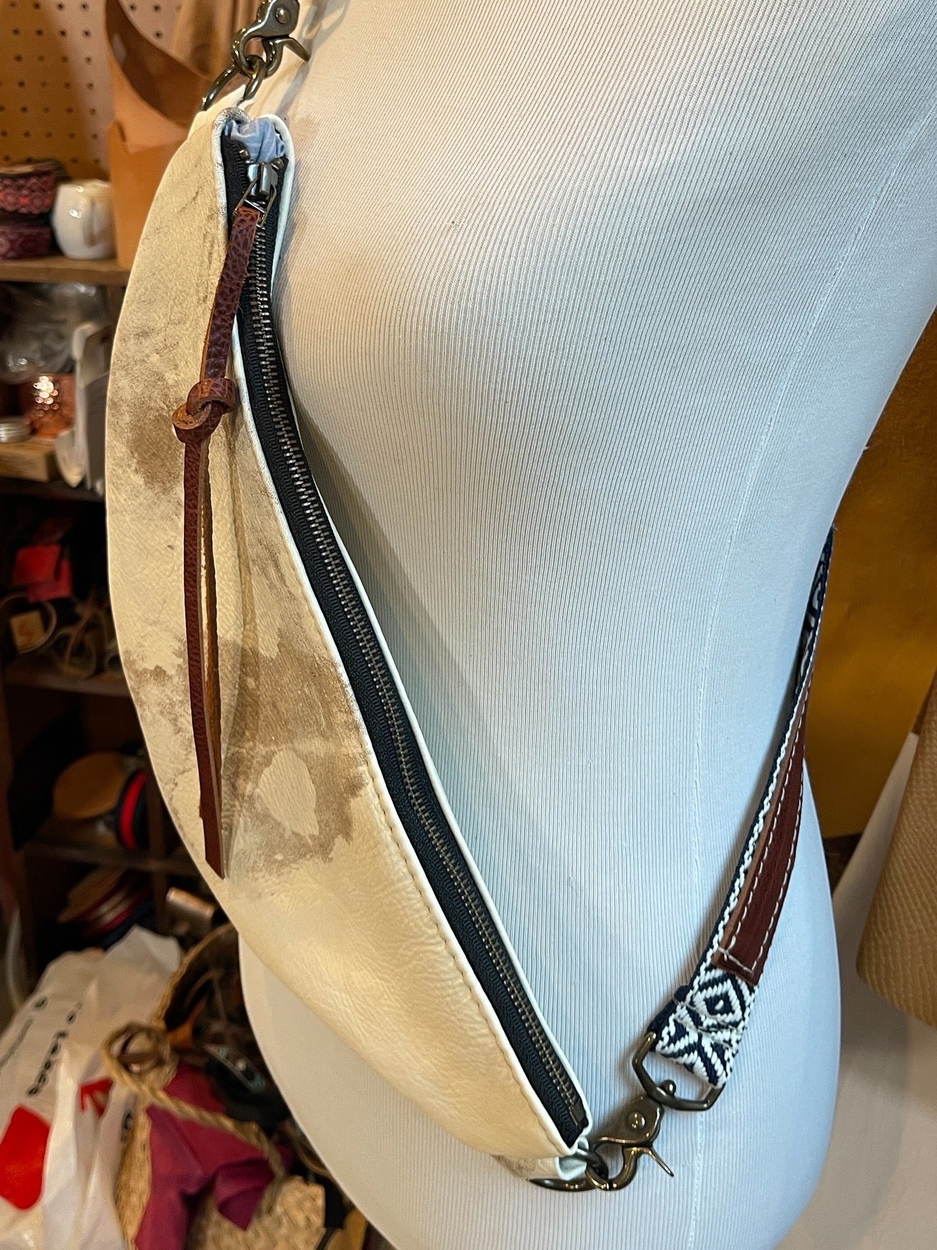 Distressed Cowhide Sling