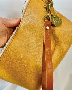 Yellow Pebbled Leather Clutch