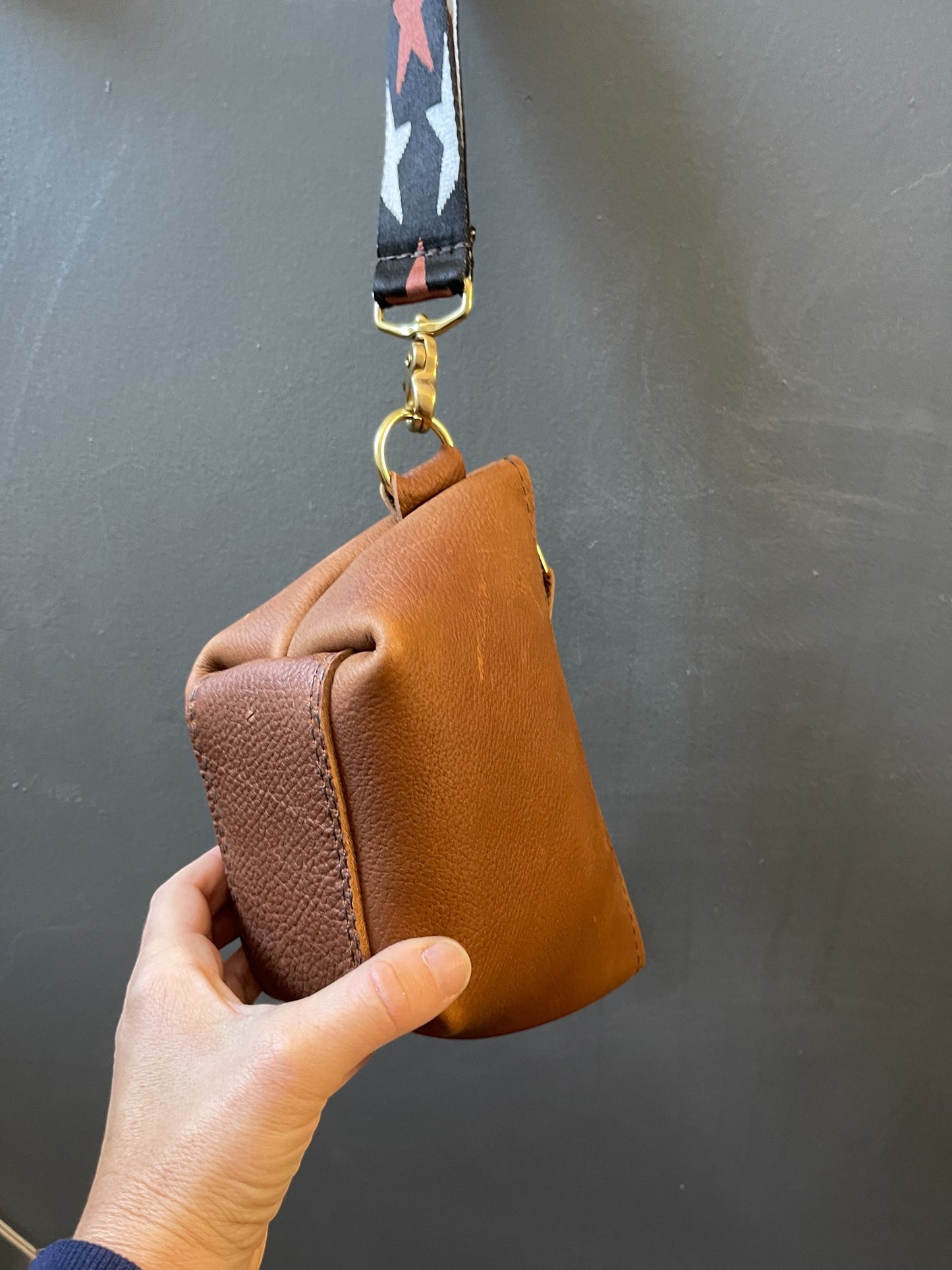 Camel Boxy Wrist Pouch