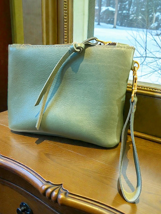 Green Leather Pouch