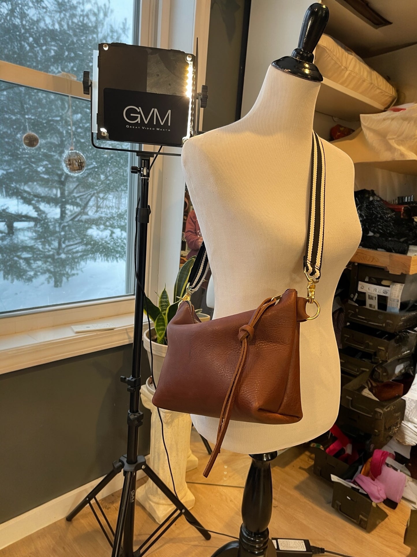 Brown Leather Crossbody