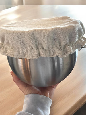 Medium Natural Linen Bowl Cover