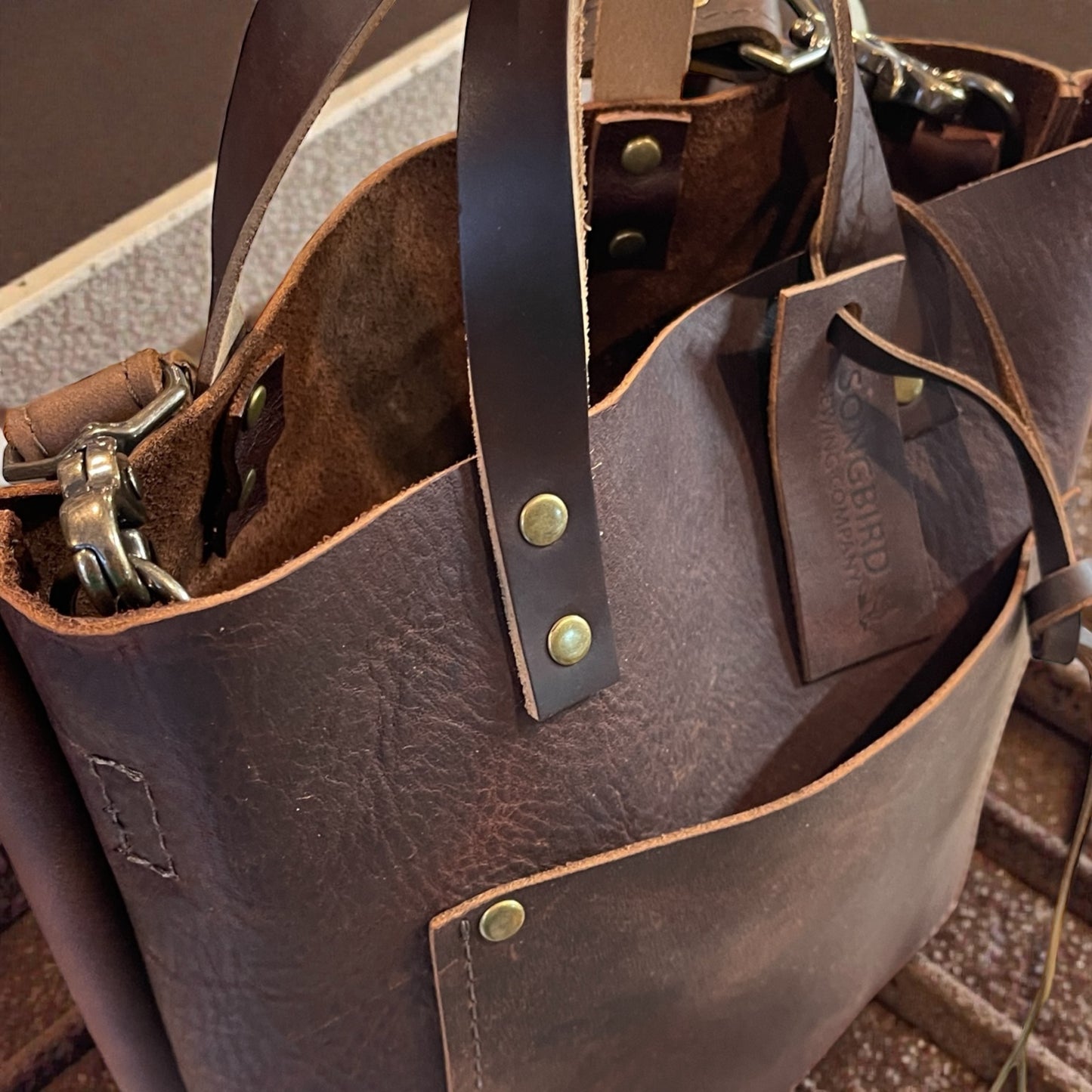 Rich Brown Mini Tote