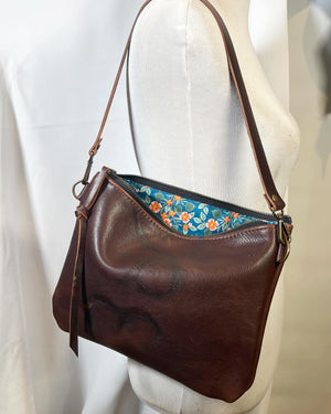 Brown Leather Shoulder Bag with  brand 386