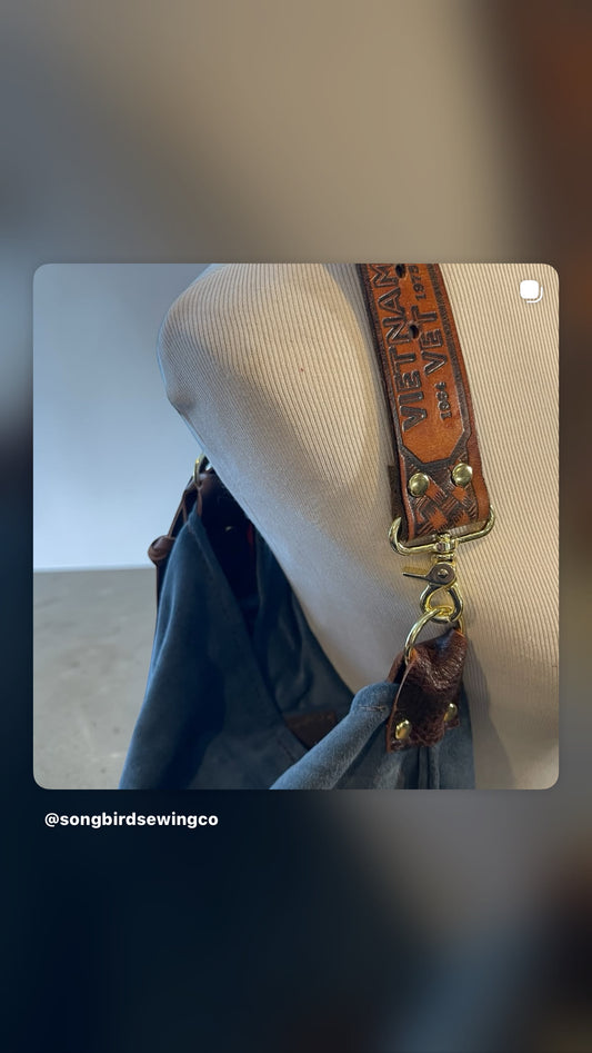 Slouchy Blue Suede Shoulder Bag