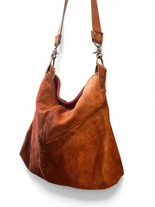 Upcycled Suede Slouchy Shoulder Bag