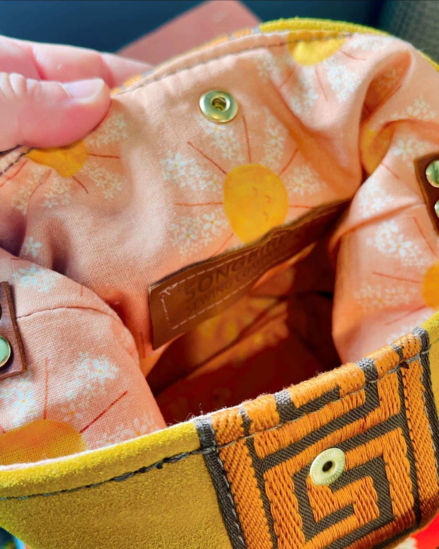 Yellow Suede Bucket and Change Purse