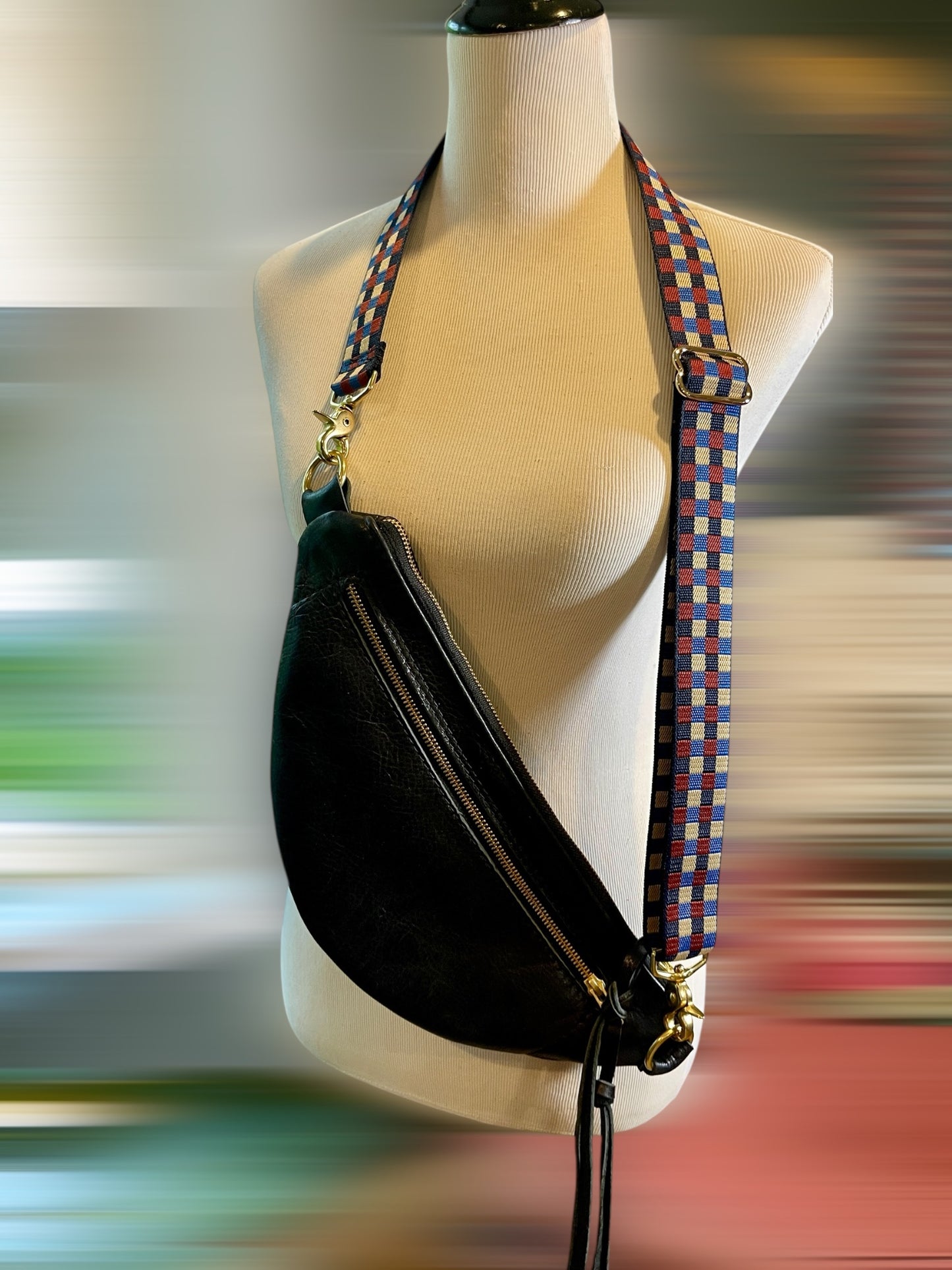 Luxe Black Leather Sling