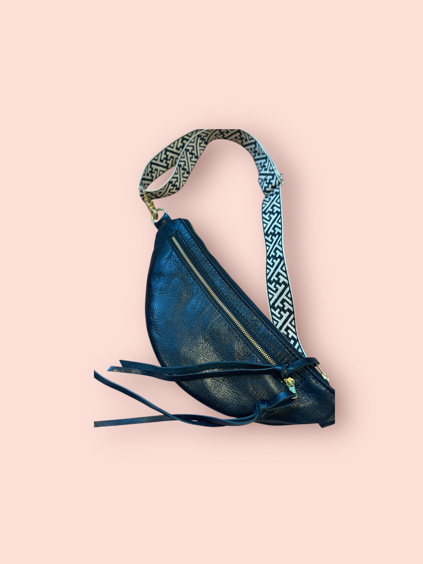 Luxe Black Leather Sling