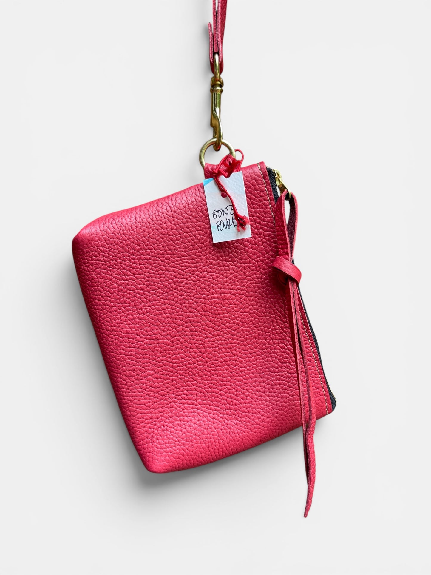 Red Leather Wristlet