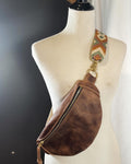 Distressed Brown Sling Bag