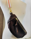 Chocolate Brown Matte Leather Sling Bag