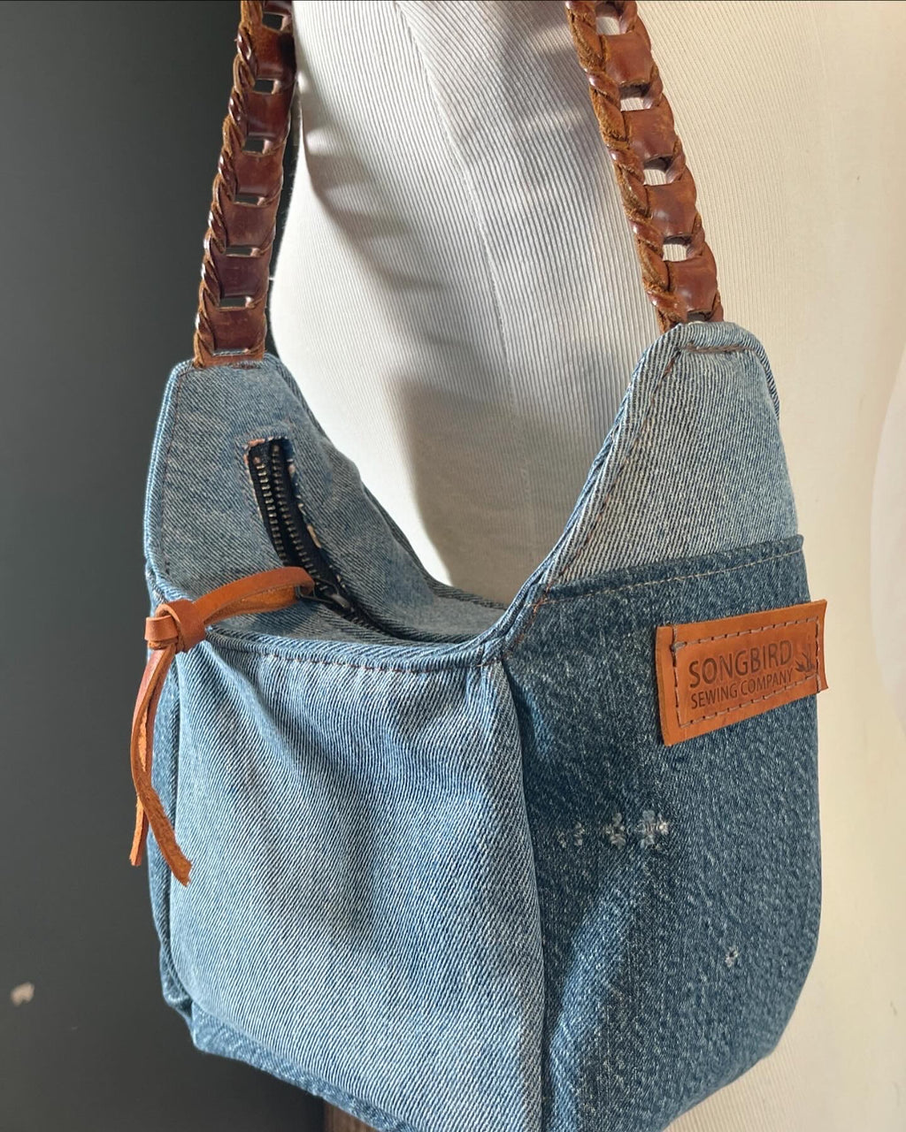 Denim Bucket Shoulder Bag