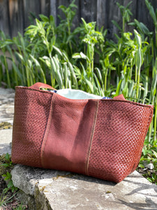Soft Woven Leather Large Summer Tote
