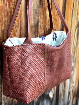 Soft Woven Leather Large Summer Tote