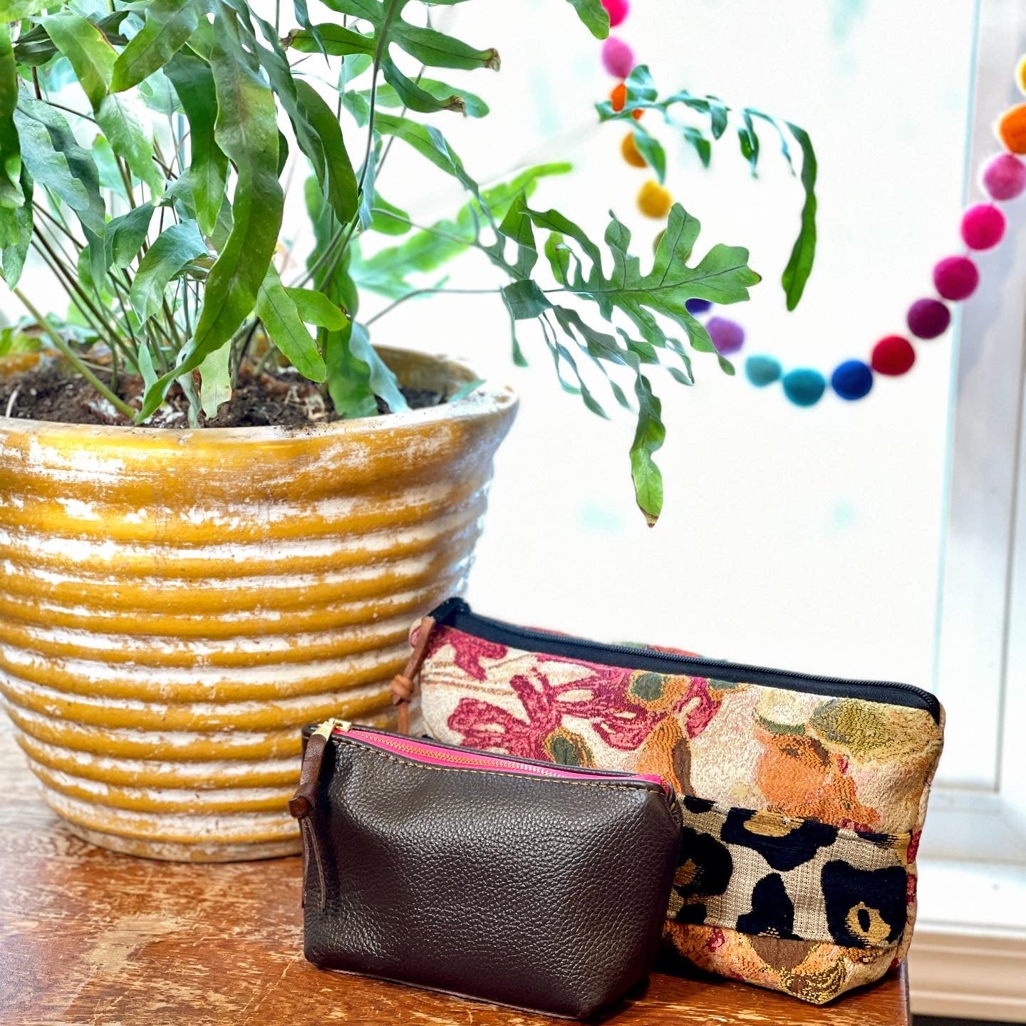 Upcycled Leather Frida Pouch