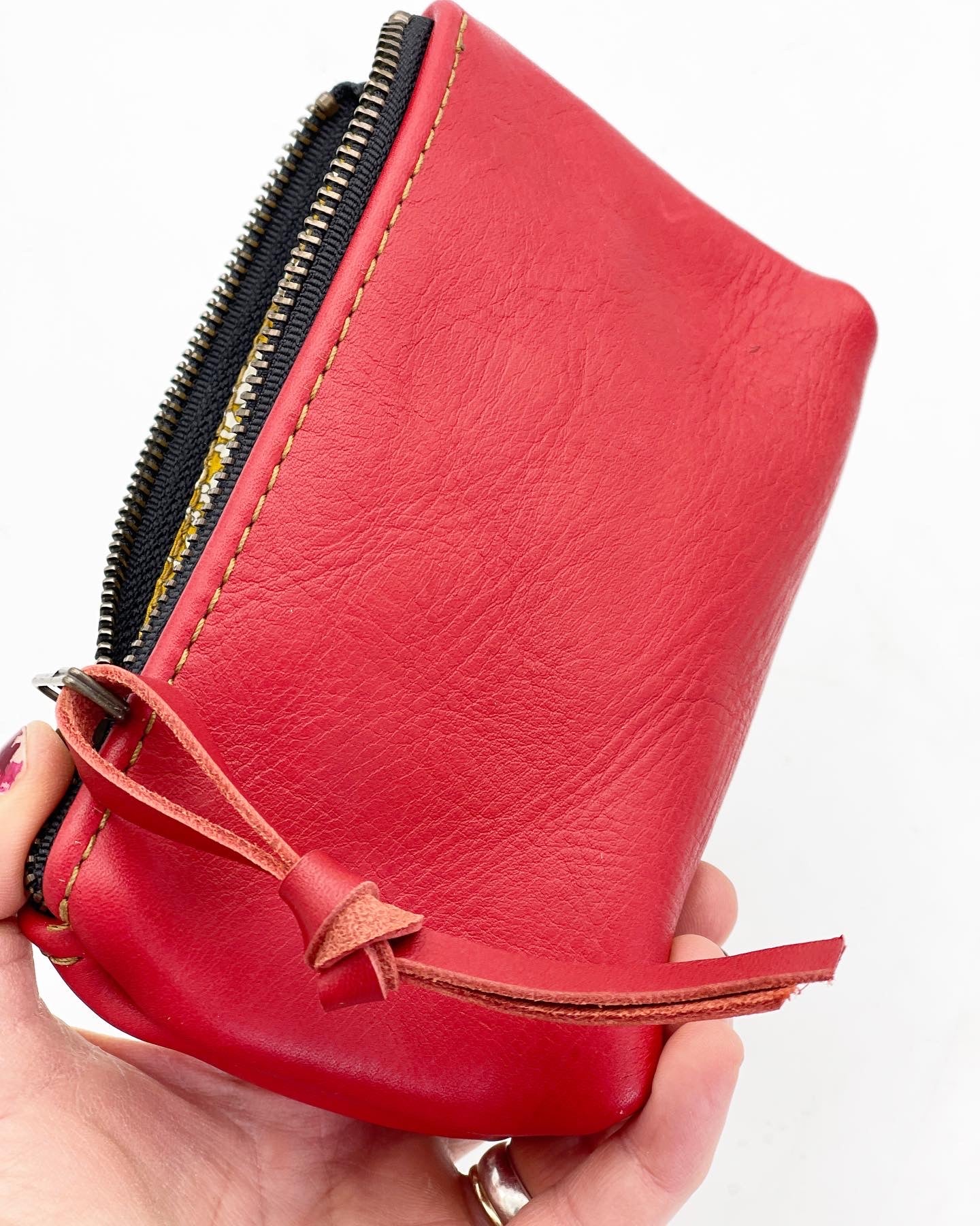 Italian Red Leather Pouch