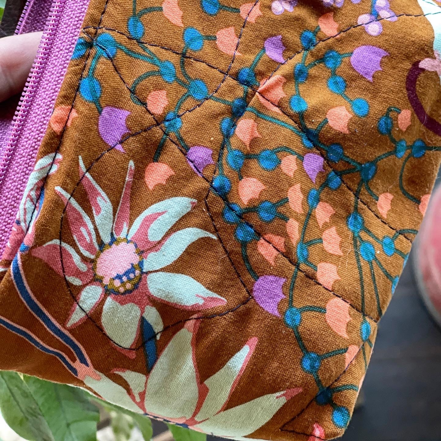 Quilted Floral Fall Pouch