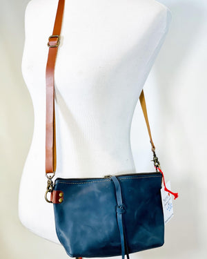 Navy Matte Leather Crossbody