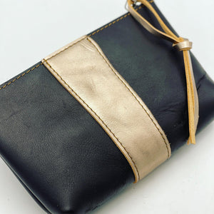 Black/Metallic Gold Leather Pouch