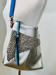 Silver Leather/Cowhide Day Bag