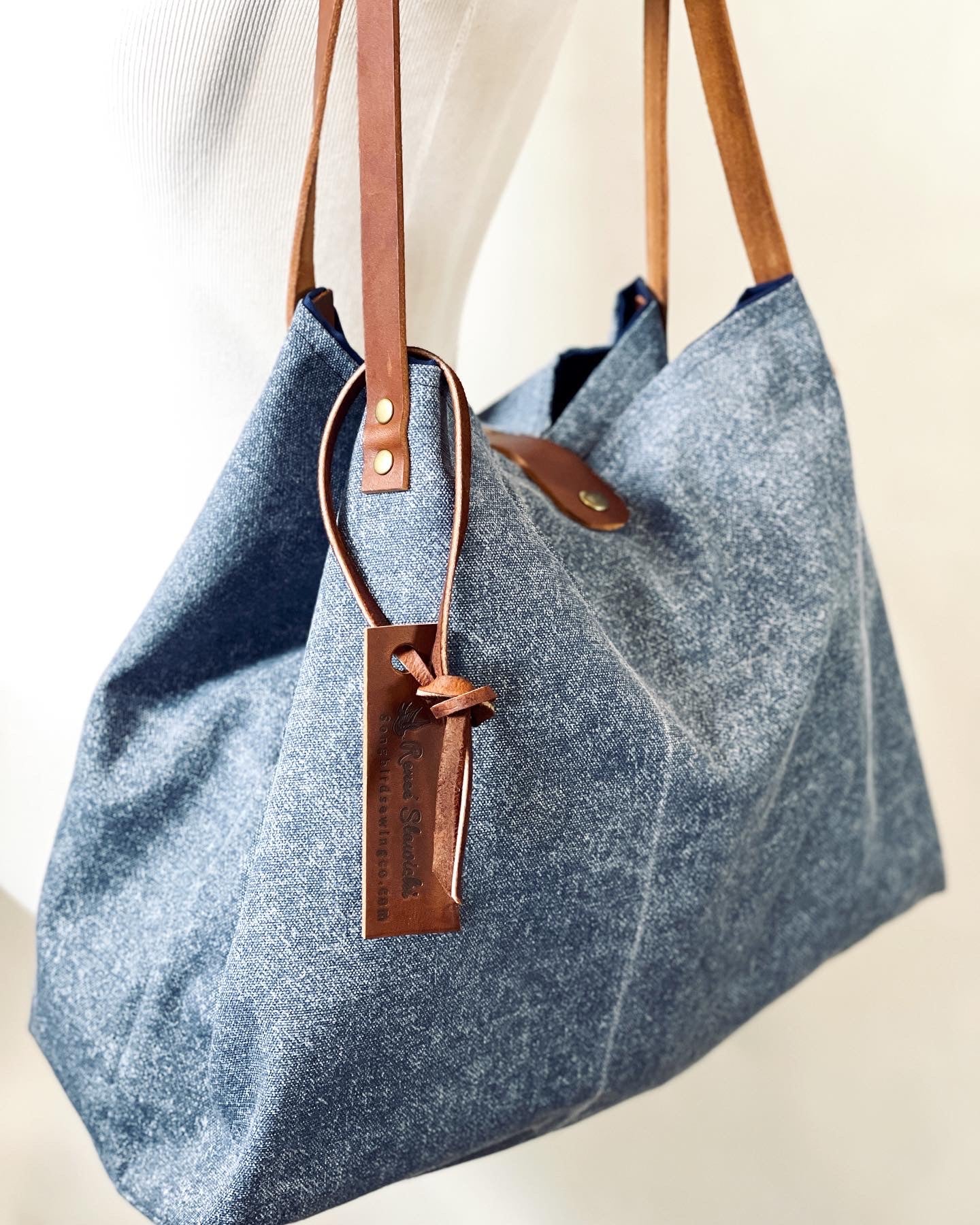 Stone Washed Denim Carry all Tote