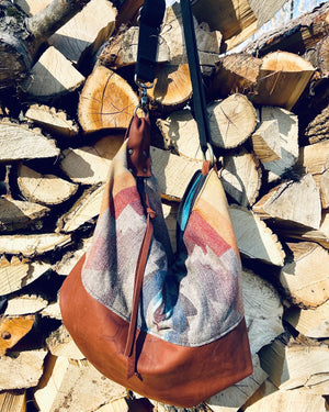 Pendleton Wool and Leather Carry All Shoulder Tote
