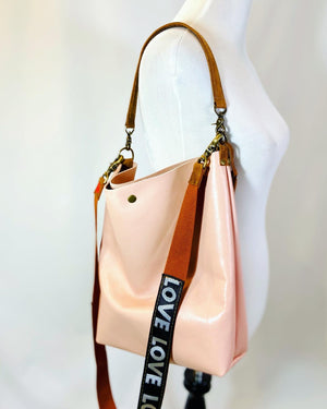 Soft Pink Leather City Tote