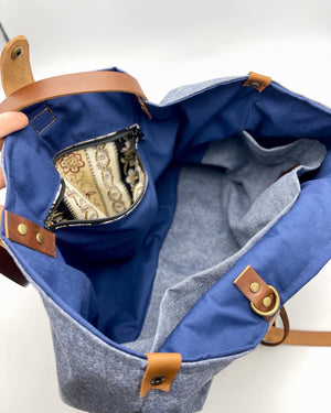 Stone Washed Denim Carry all Tote