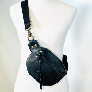 Small Black Leather Sling