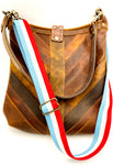 Bag Strap- Striped Baby Blue/White/Red