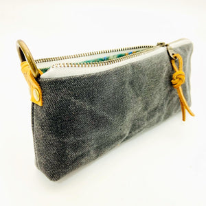 Charcoal Waxed Canvas Pencil Case