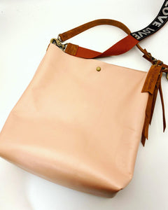 Soft Pink Leather City Tote