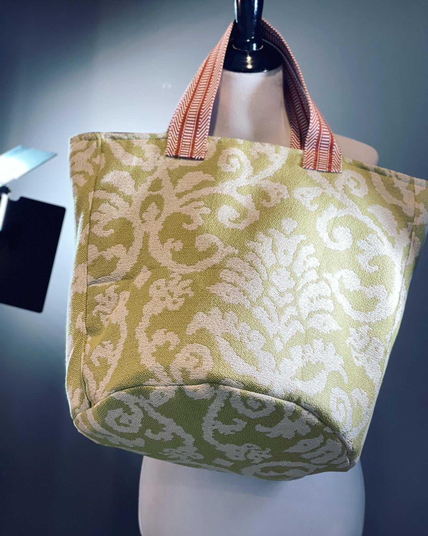 Large Green Upholstery Tote