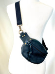 Small Black Leather Sling Bag -II